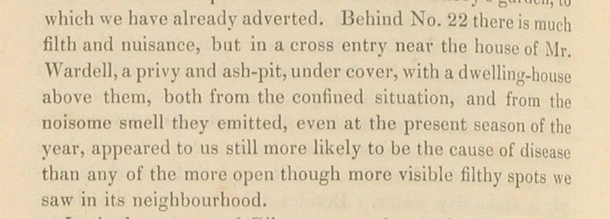 Image of extract from 1847 Sanitary Report.