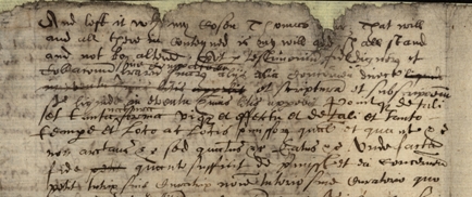 Image of the Allegation concerning the validity of the Will of John Carre of Hetton, Chatton. Ref: DPRI/1/1589/C3/4-5