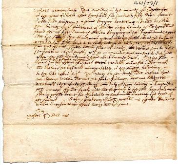 Image of the Nuncupative will of Jane Todd alias Wintropp, widow, an itinerant beggar. Ref: DPRI/1/1661/T9/1