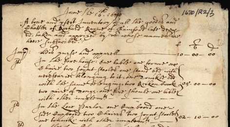 Image of the Inventory of Richard Raine of Gainford, yeoman. Ref: DPRI/1/1670/R2/3