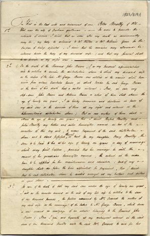 Image of the Will of Peter Bowlby of Durham City, gentleman. Ref: DPRI/1/1825/B19/1